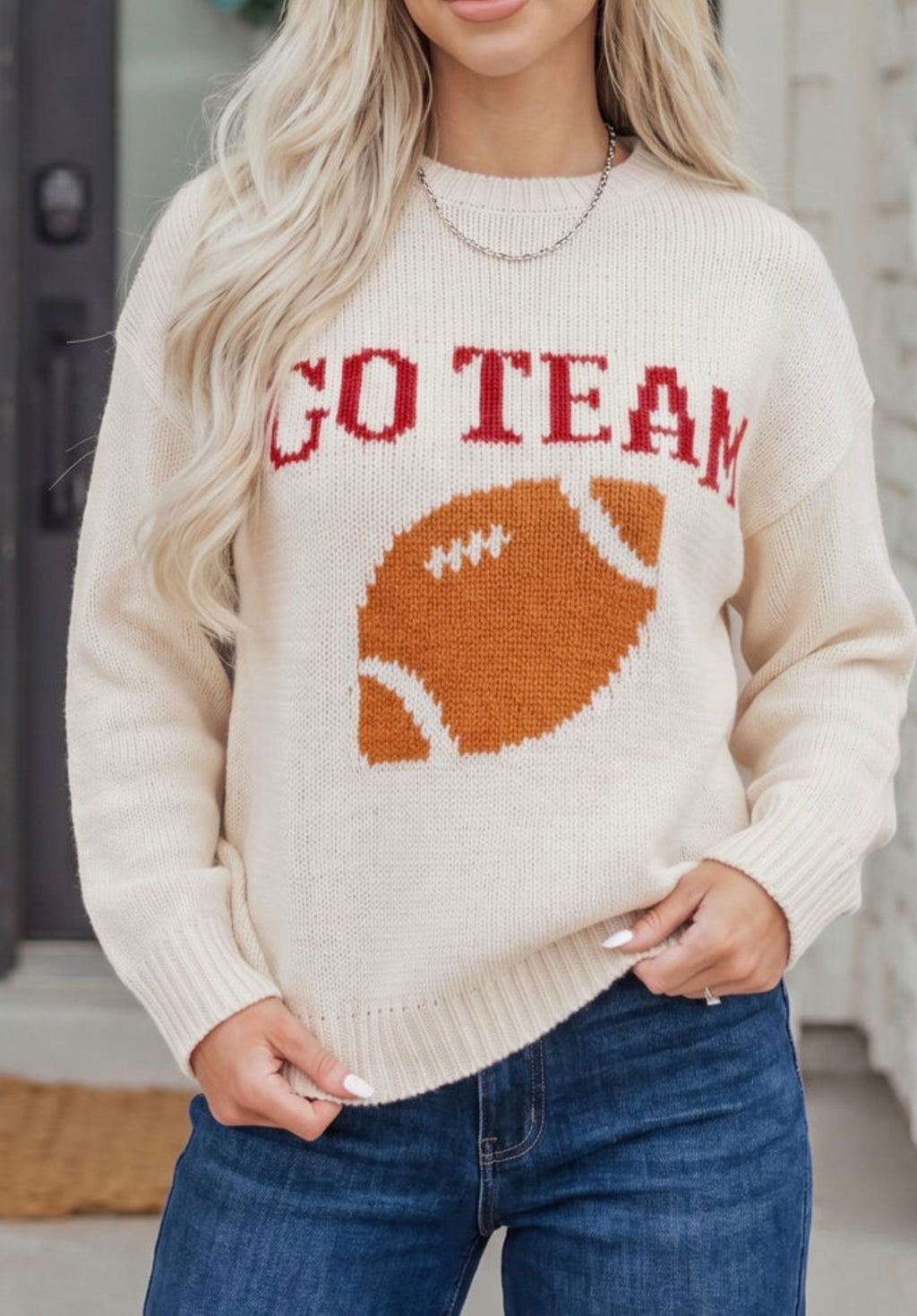 Go Team Football Graphic Knit Sweater