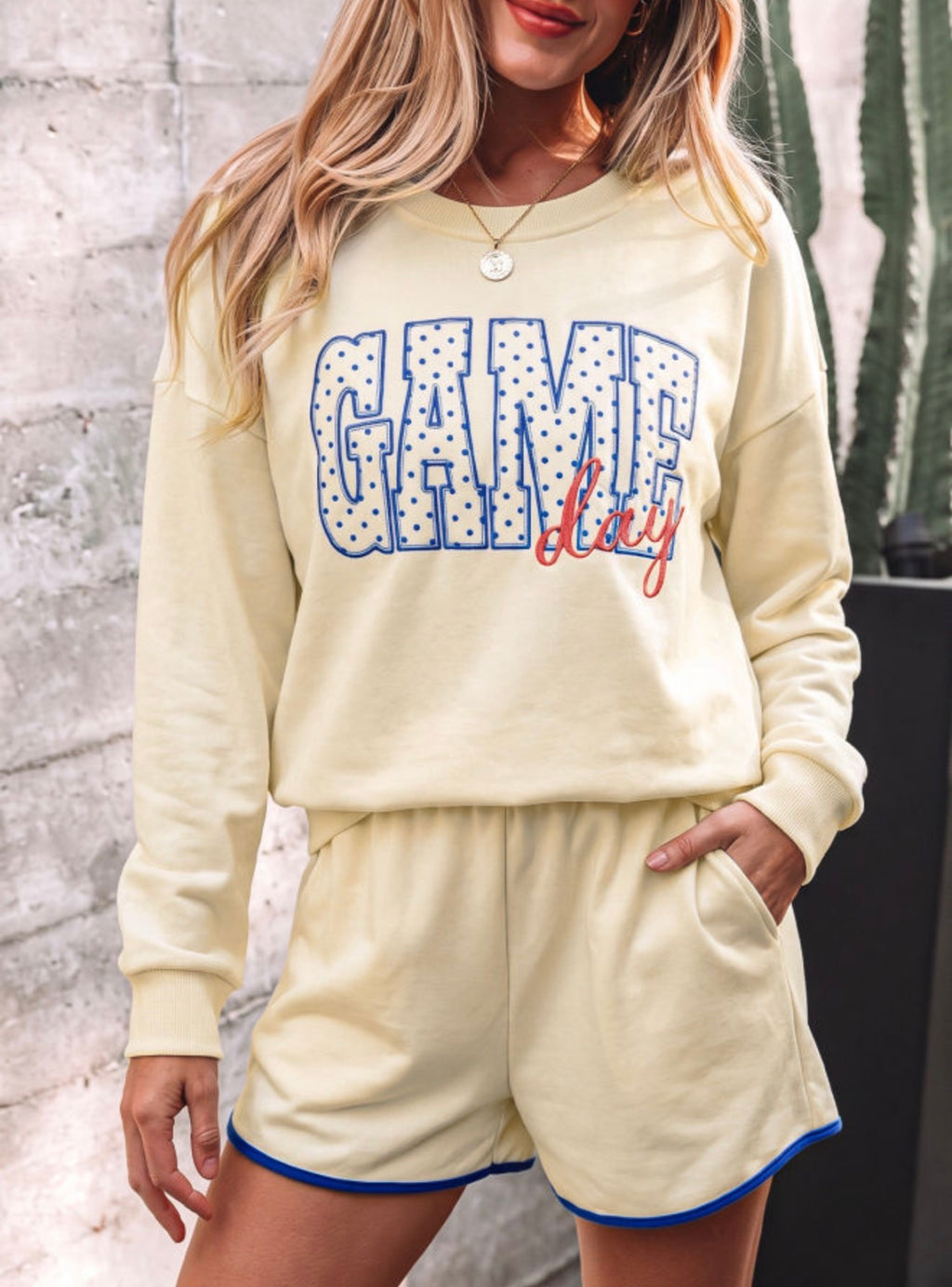 Game Day Polka Dot Two-Piece Shorts Set