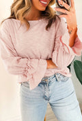 Blush Pink Ruffle Sleeve Top