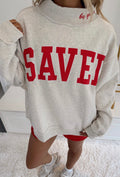 Saved by Grace Oversized Mock Neck Sweatshirt
