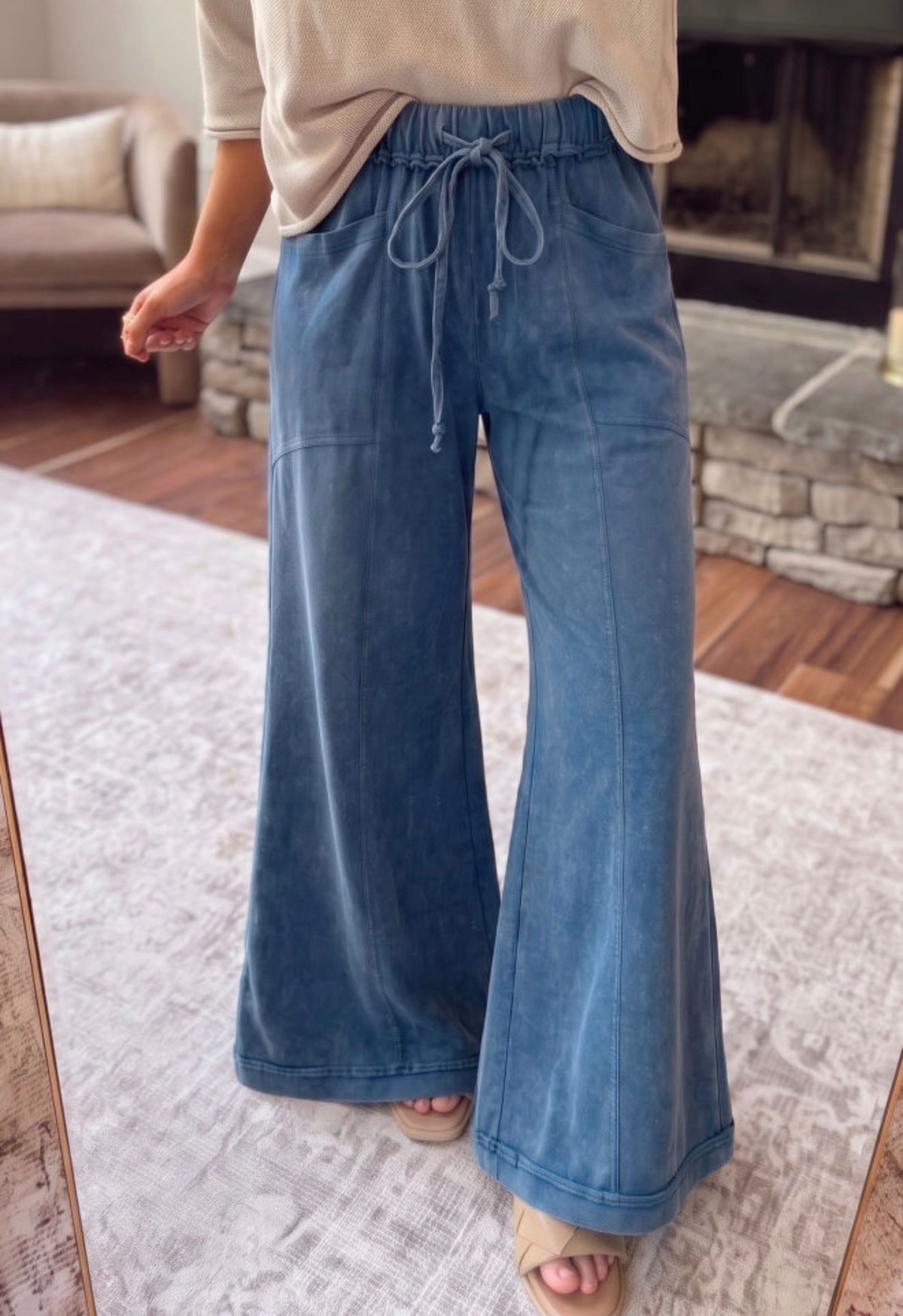 Ashleigh Blue High-Waisted Wide-Leg Pants
