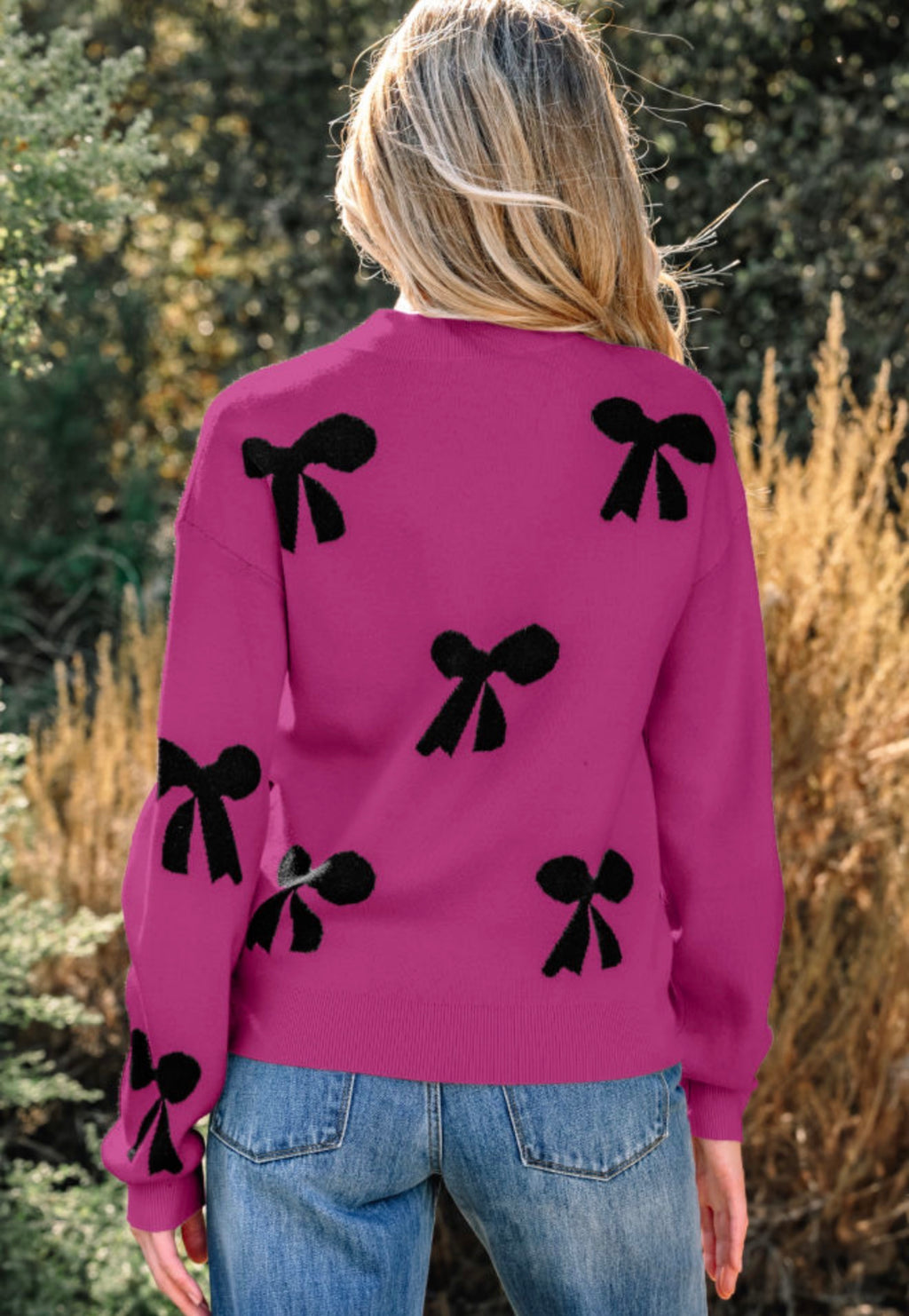 Pearl Bow Knit Sweater