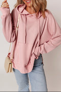 Light Pink Oversized Waffle Knit Hoodie