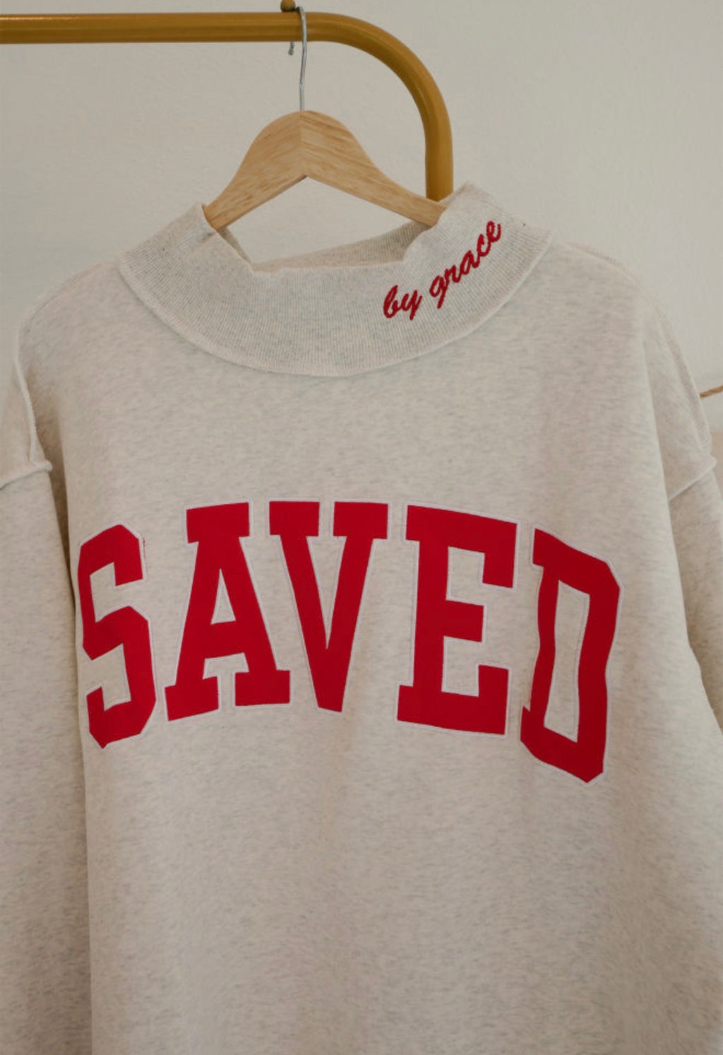 Saved by Grace Oversized Mock Neck Sweatshirt