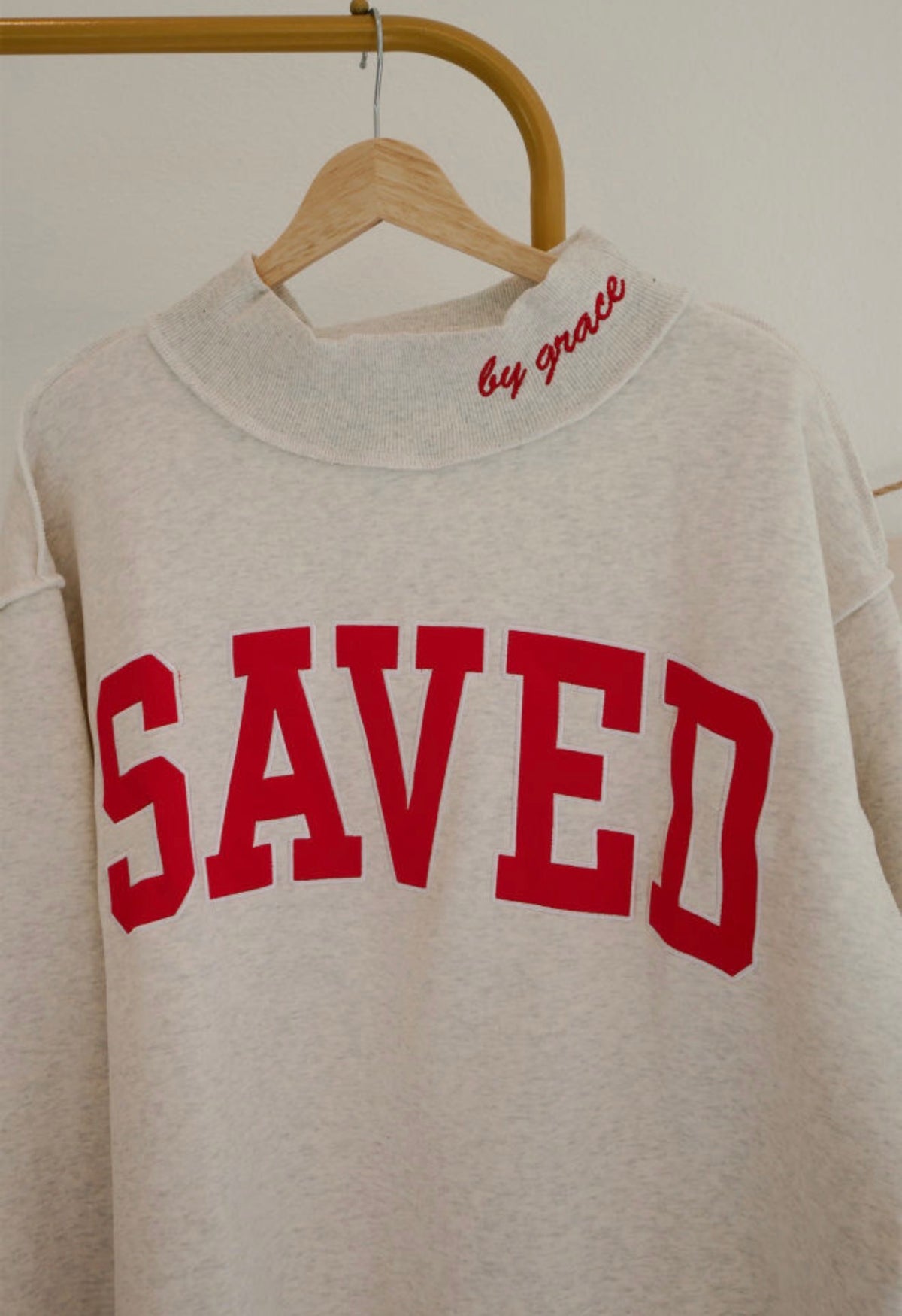 Saved by Grace Oversized Mock Neck Sweatshirt