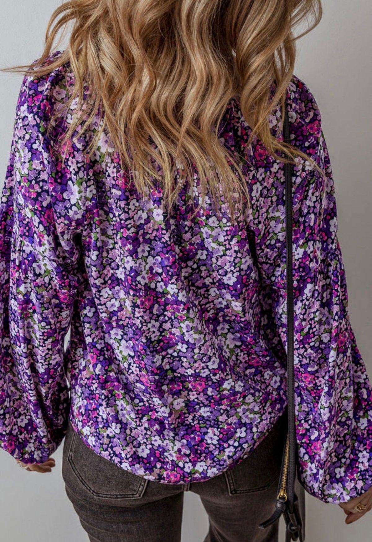 Purple Floral Boho Shirt