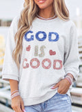God Is Good Patchwork Graphic Top