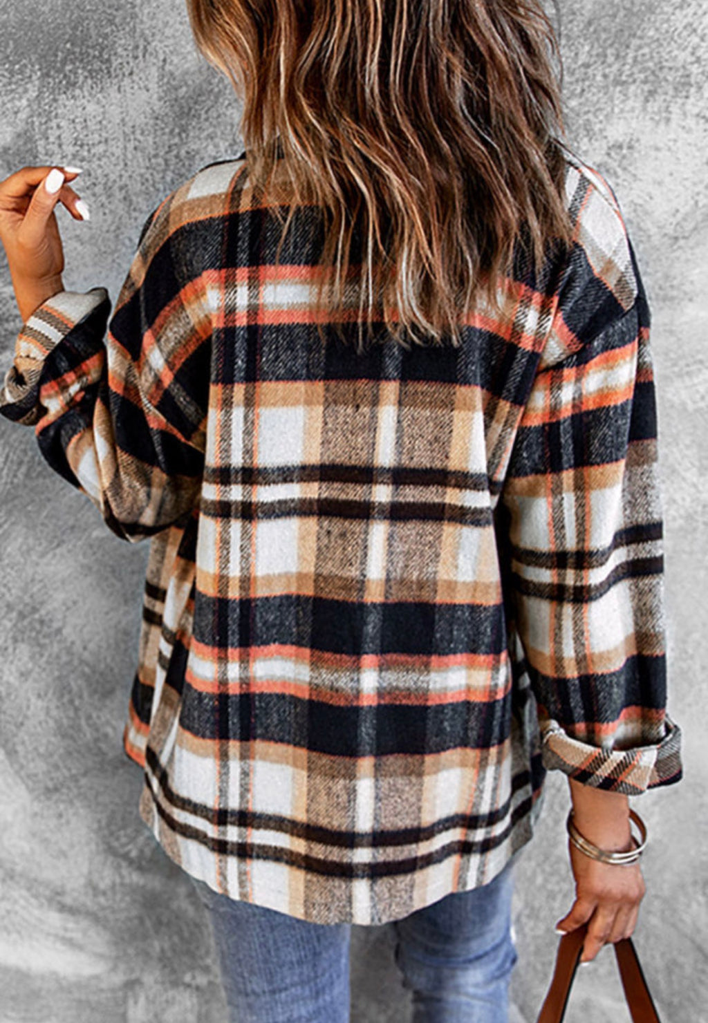 Rustic Autumn Plaid Oversized Shacket