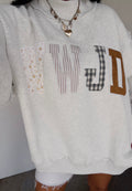 WWJD Floral Patchwork Oversized Sweatshirt