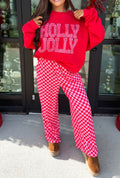 Holly Jolly & Merry Christmas Checkered Two-Piece Set