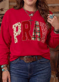 Fiery Red Patchwork PRAY Sweatshirt